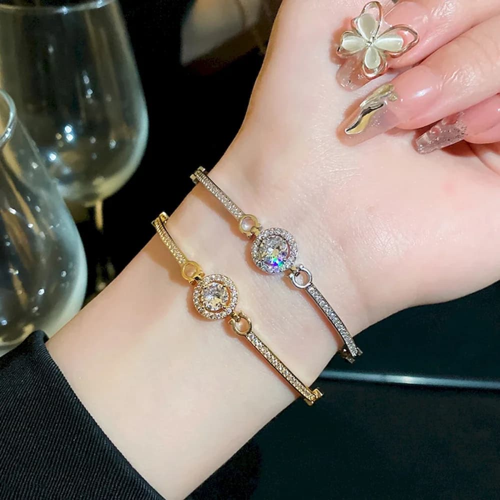 20cm Length Women Big Zircon Chain Bracelet Ins Style Exquisite Gift Fashion Hand Jewelry Drop Shipping