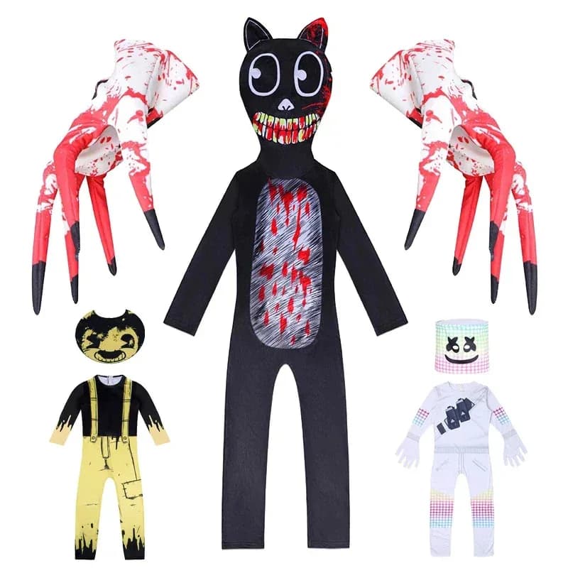 2026 2024 Newest Halloween Performance Costume Scp Foundation Cartoon Cat Siren Head Horror Funny Marshme Clothing For Kids Boy