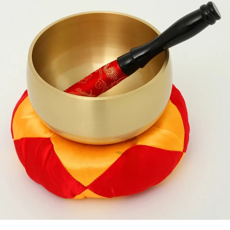 Brass Buddha Sound Bowl Copper Singing Bowls for Yoga Meditation Practice Tibetan Buddhist Supplies and Decorative Use