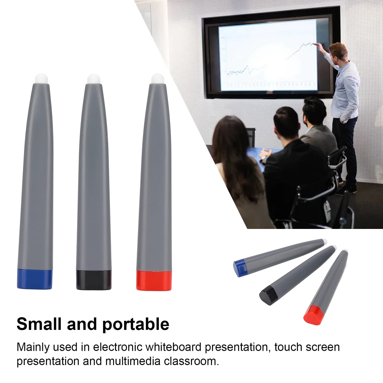 Penna per touch screen da 3 pezzi Materiale ABS durevole Ampia applicazione Stilo per tablet a infrarossi per schermo multimediale per lavagna
