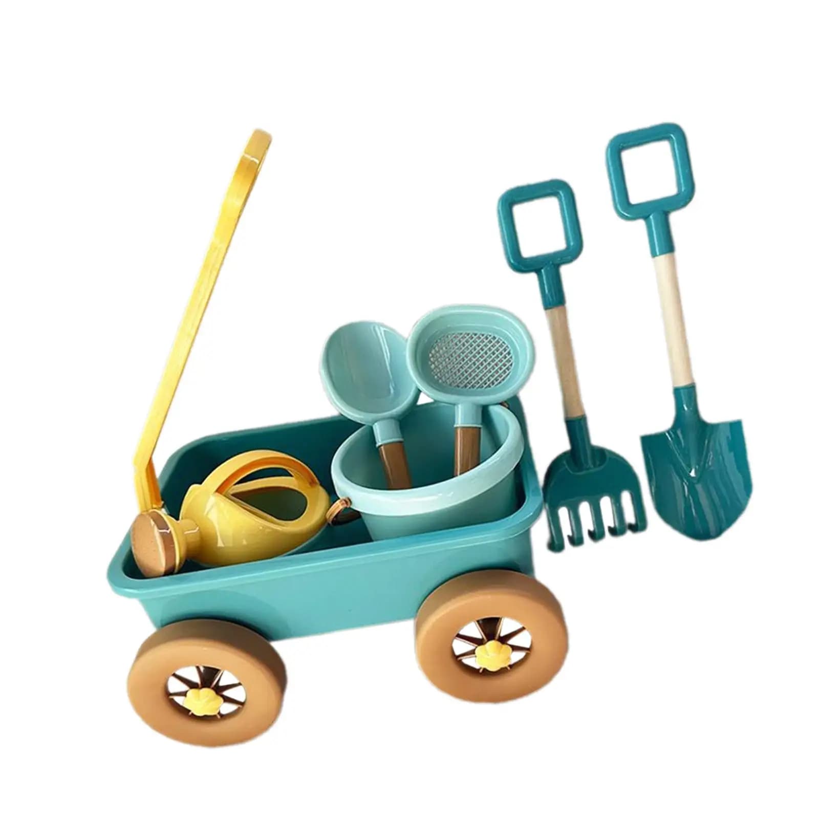Carrello Giocattolo da Esterno per Bambini, Set Multiuso Colorato e Divertente, Carrello Giocattolo da Spiaggia Portatile, Giocattolo da Tirare per Bambini