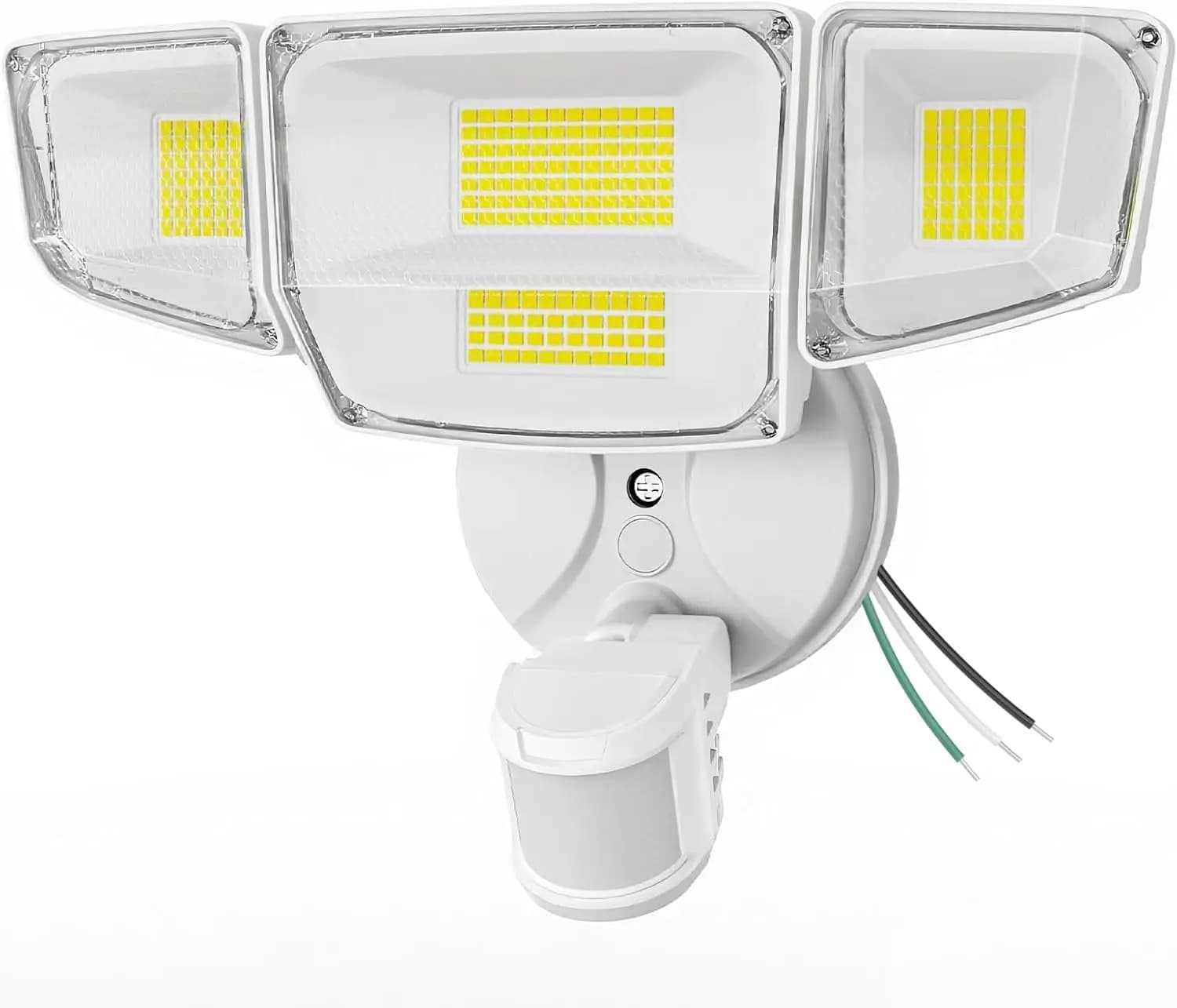 Luci di Sicurezza LED 90W 10000LM con Sensore di Movimento, 4 Fari da Esterno, Impermeabili IP65 per Garage, Cortile, Portico