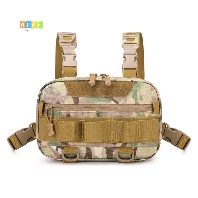 A12E-Rig Backpack Camping Recon Kit Bag Vest Front Pouch Multi-Purpose Daypack For Hiking Fishing Lure Pack