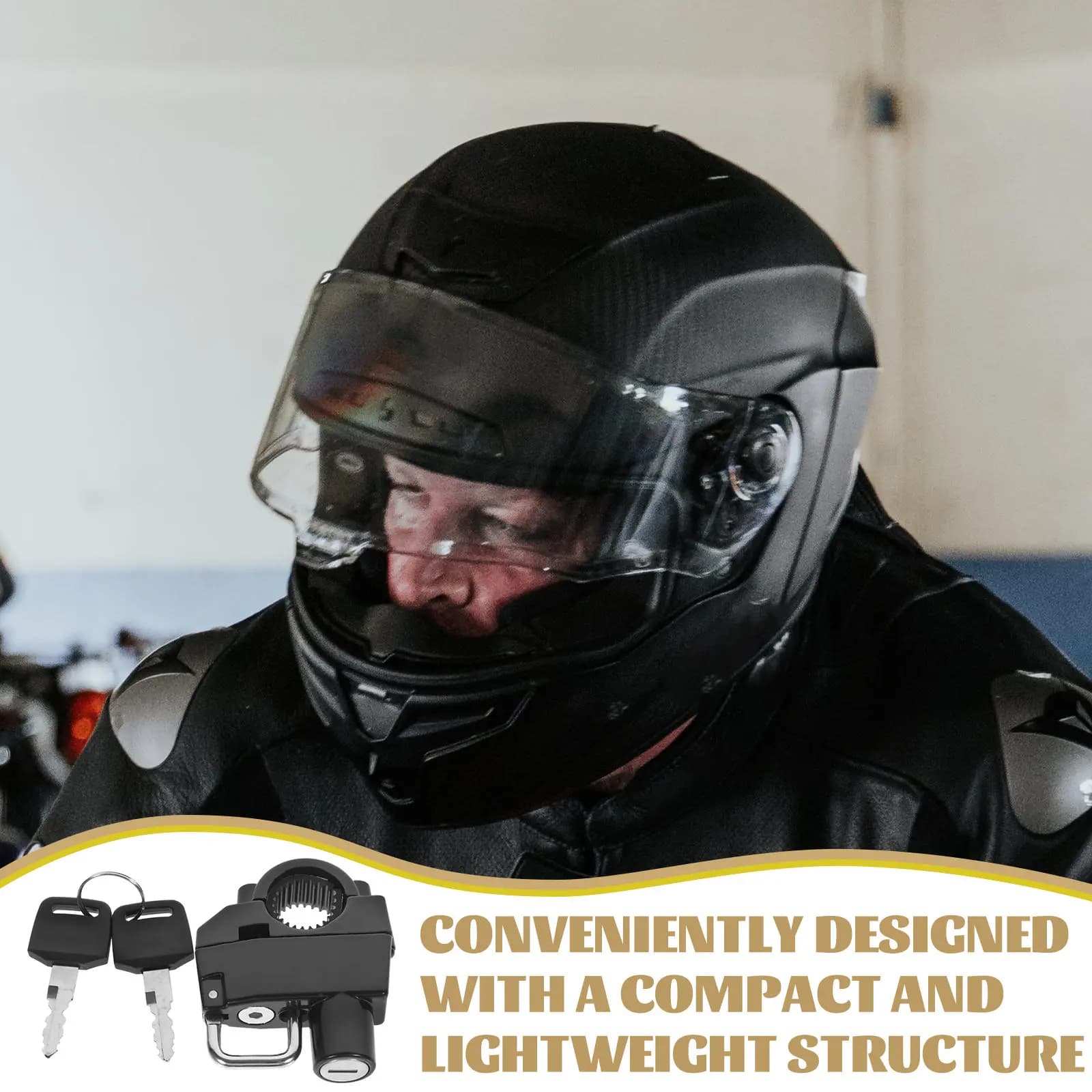 Set di Lucchetti Antifurto per Moto, Blocco di Sicurezza con Fissaggio Rapido, Resistente e Portatile per Scooter, Biciclette e Caschi