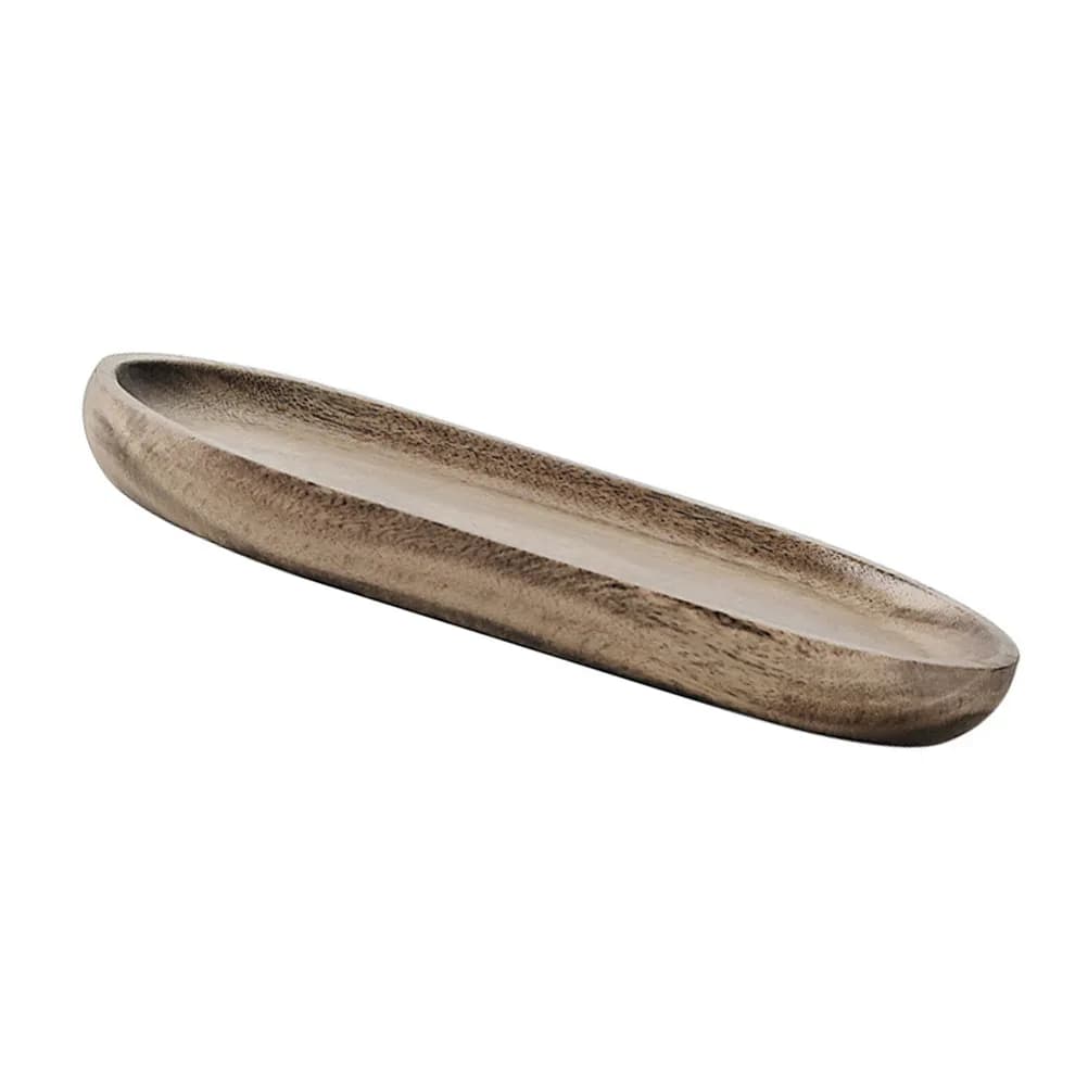 Vassoio in Legno Pregiato per Alimenti, Piatto Rustico per Servire Colazione, Snack, Dolciumi, Frutta Secca
