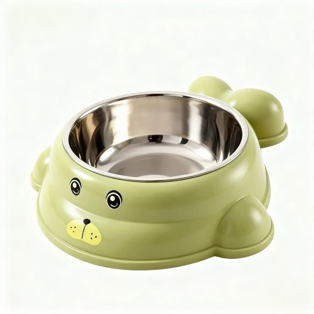 Ciotola per gatti antiscivolo in acciaio inossidabile Anti-stocar Ciotola per cibo per cani durevole Anti punta Cartoon Anti-fuoriuscita Alimentatore per animali domestici Alimentazione potabile