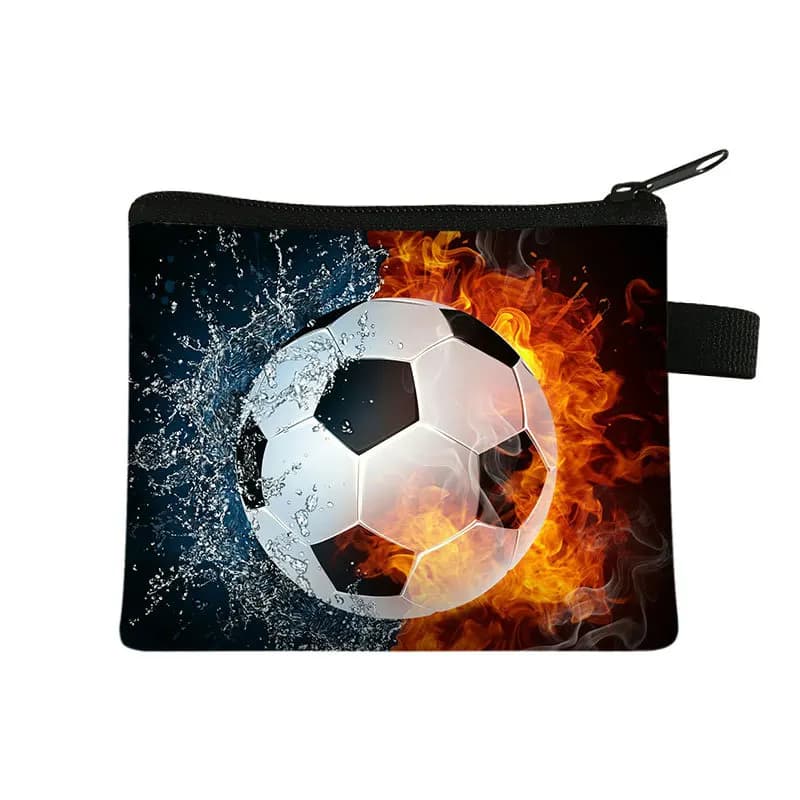 Nuovo portafoglio per bambini da calcio Borsa per carte portatile per studenti Borsa per chiavi per monete Borsa a mano in poliestere Portamonete Mini borsa Pochette