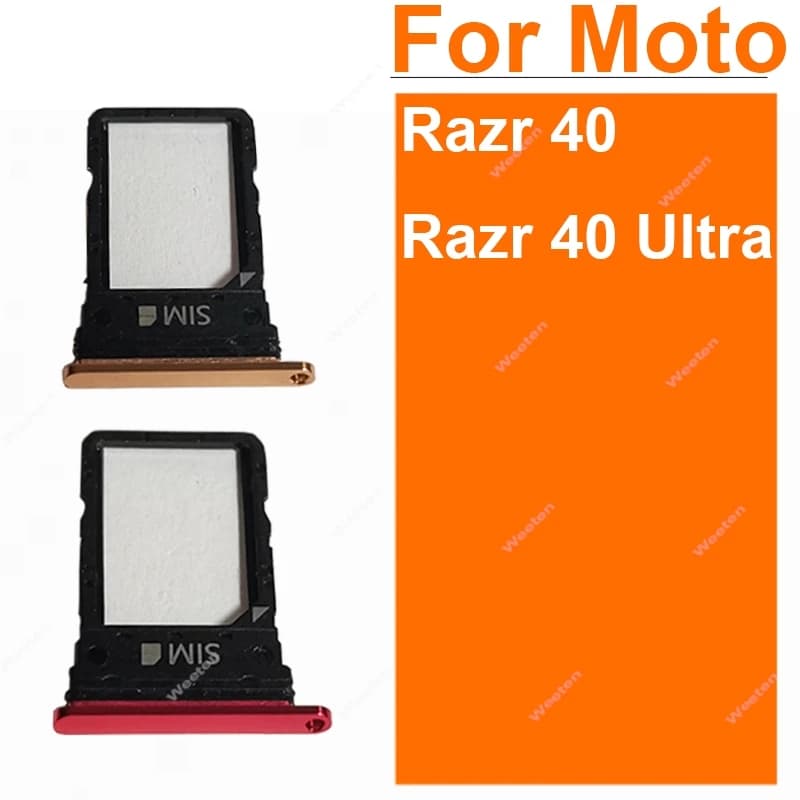 Per Motorola Moto Razr 40 Razr 40 Ultra XT2323 XT2321 Supporto del vassoio della carta SIM Adattatore della scheda di memoria Parti di riparazione di ricambio
