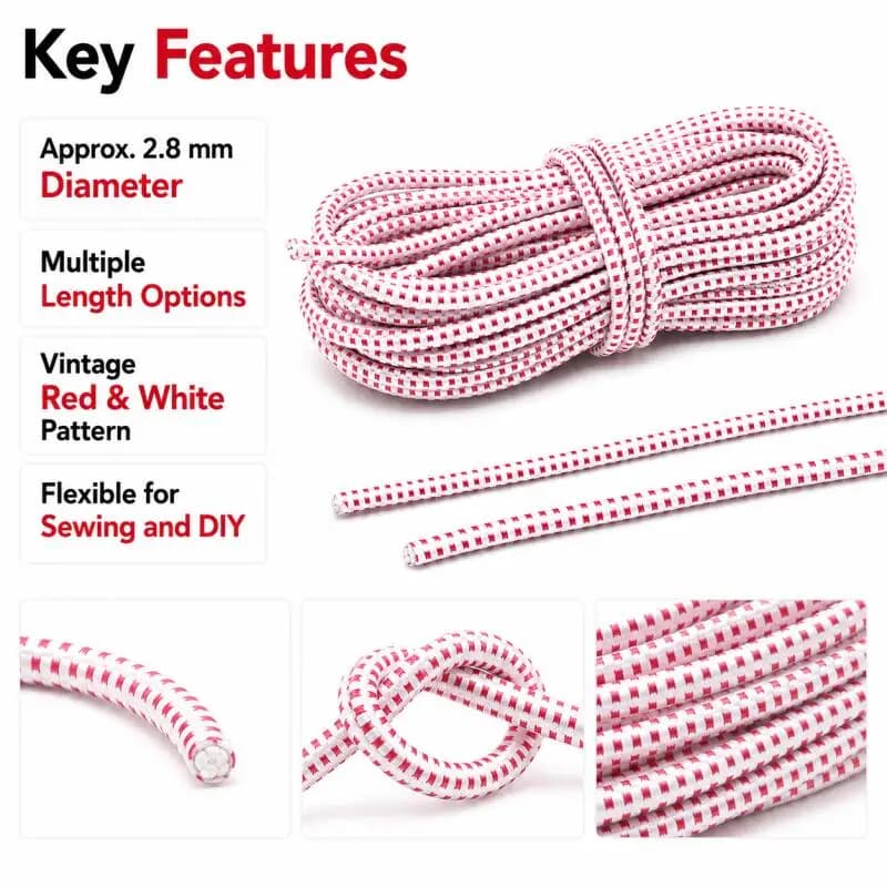 1~3Rolls 2~15M Round Elastic Band 2.8mm Super Elastic Strong Elasticity for DIY Handmade Jump Rope Home Sewing DIY