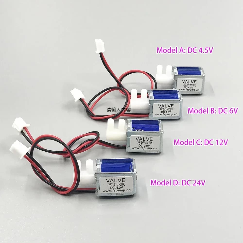 DC 4.5V 6V 12V 24V Mini Elettrovalvola Elettrica N/C Normalmente Chiusa Micro Valvola Dell'acqua Interruttore di Controllo del Flusso di Liquido per la Pompa