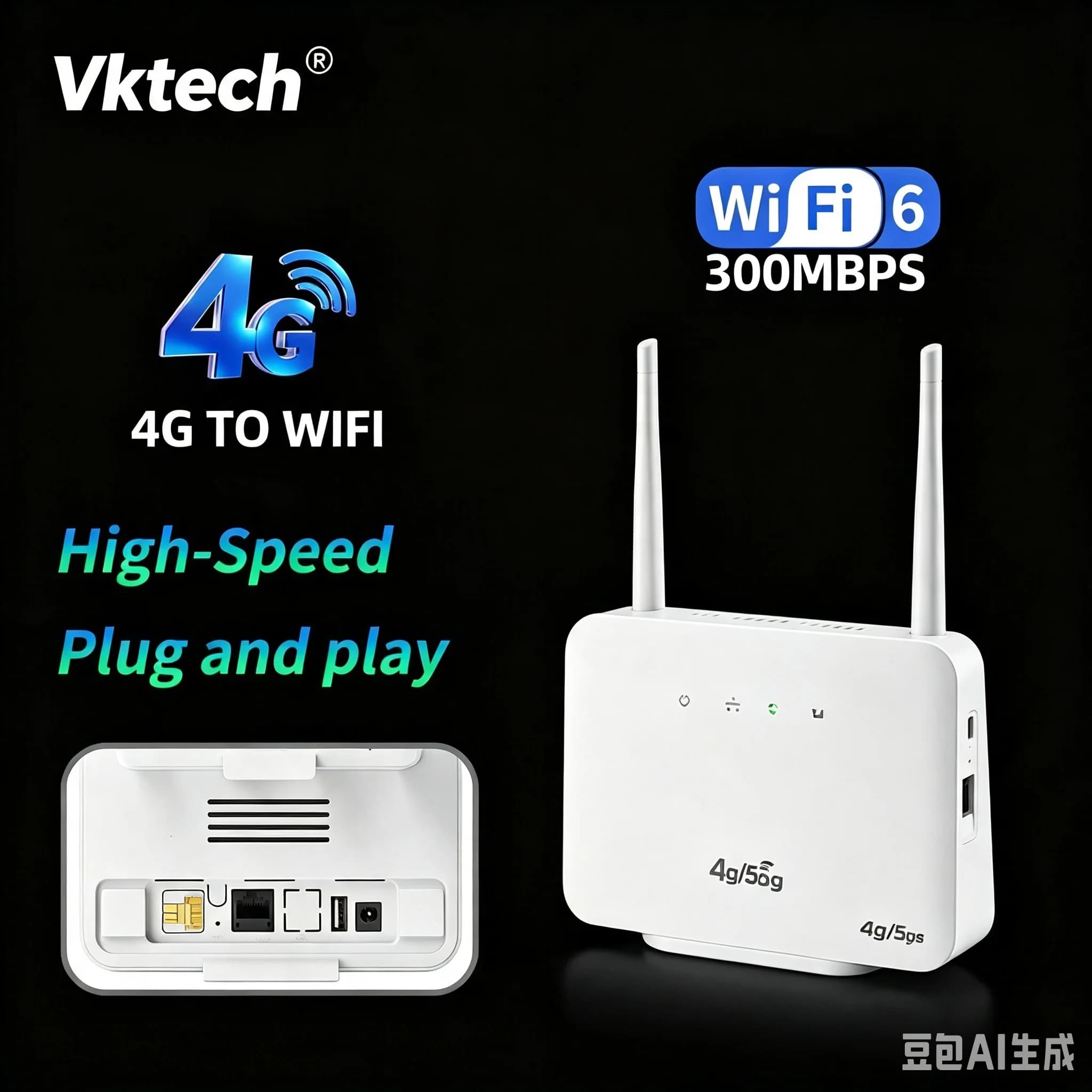 2026 New 4G Wireless Router 300Mbps 4G LTE CPE Router Modem LAN External Antenna with Sim Card Slot EU Plug for Home Travel Work