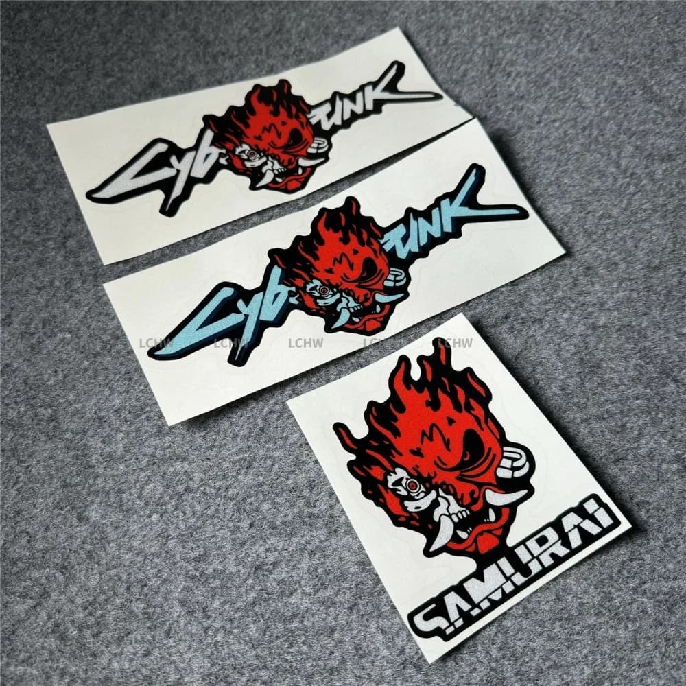 2077 samurai classic punk graffiti Car Stickers Bumper Decal Auto Window Body Graphic Motorcycle Helmet Fuel Tank Tape