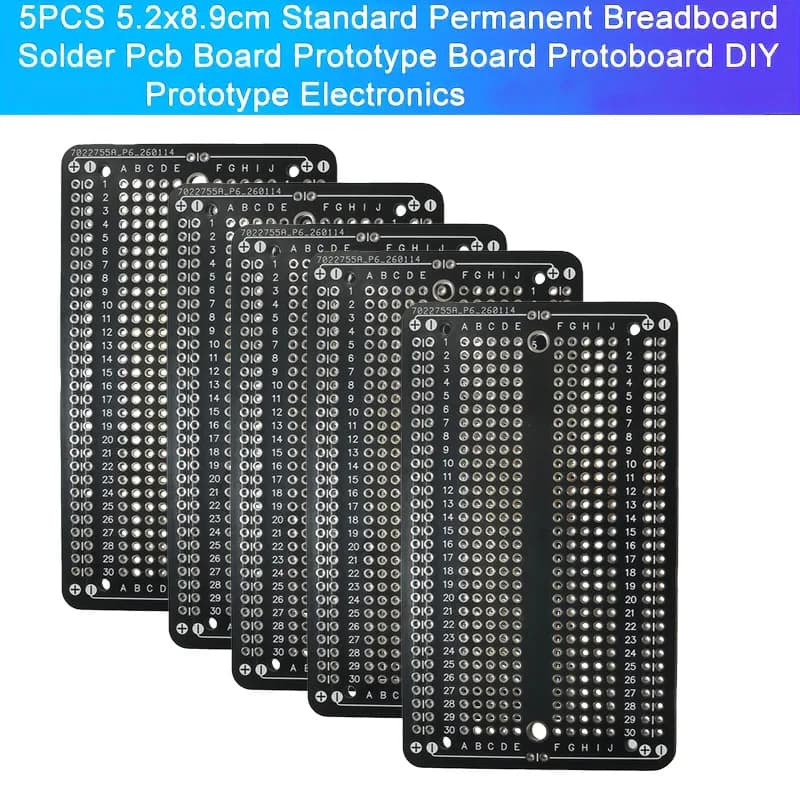 5PCS 5.2x8.9cm Standard Permanente Breadboard Saldatura Pcb Bordo Prototipo Bordo Protoboard Fai Da Te Prototipo Elettronica Per Arduino