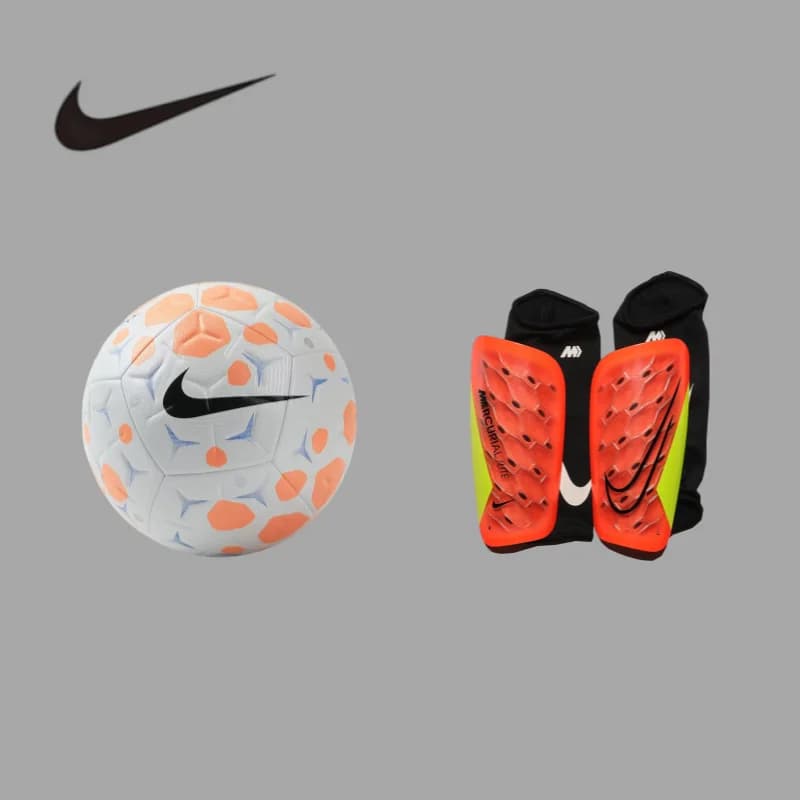 Nike Compression Fit Set No.5 Football Plus M Size Tight Fit No Loose ShinguardsHV4386-105+DN3611-830