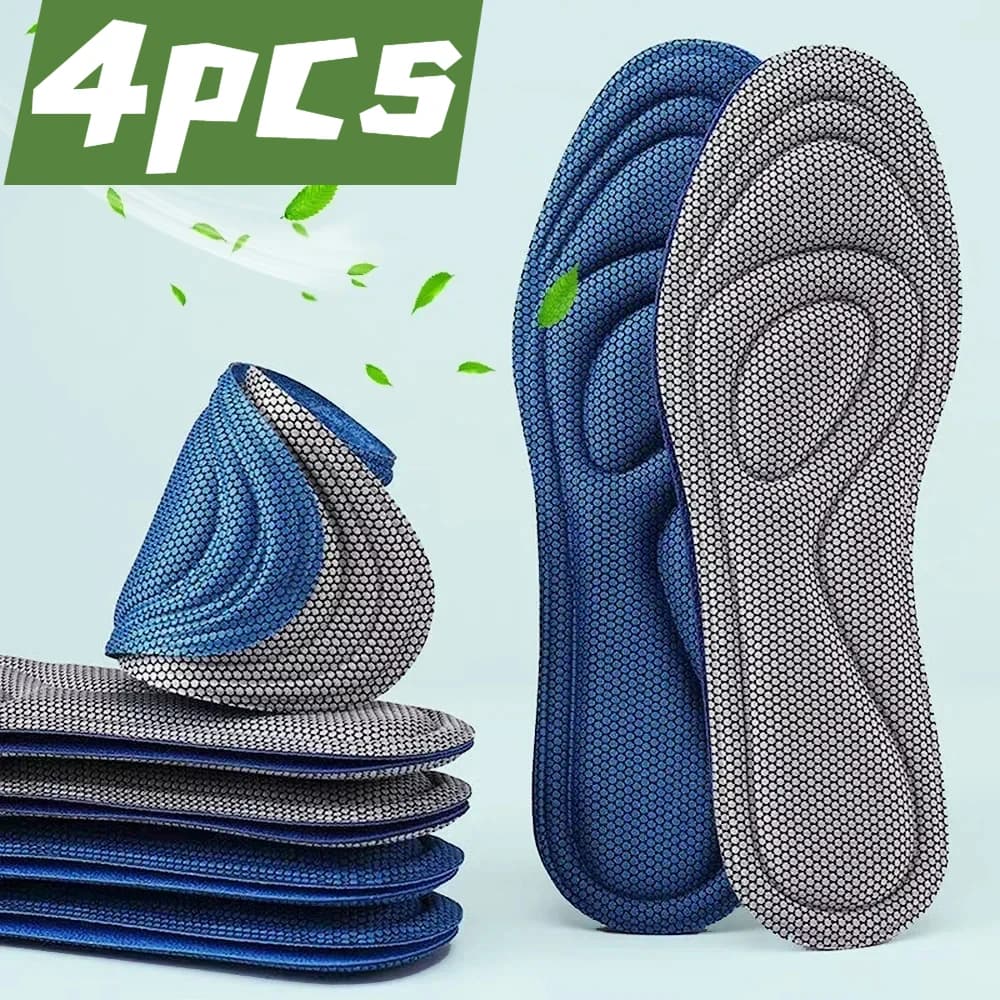 4 pezzi solette ortopediche in memory foam per scarpe uomo donna nano deodorizzazione antibatterica soletta assorbimento del sudore cuscino da corsa