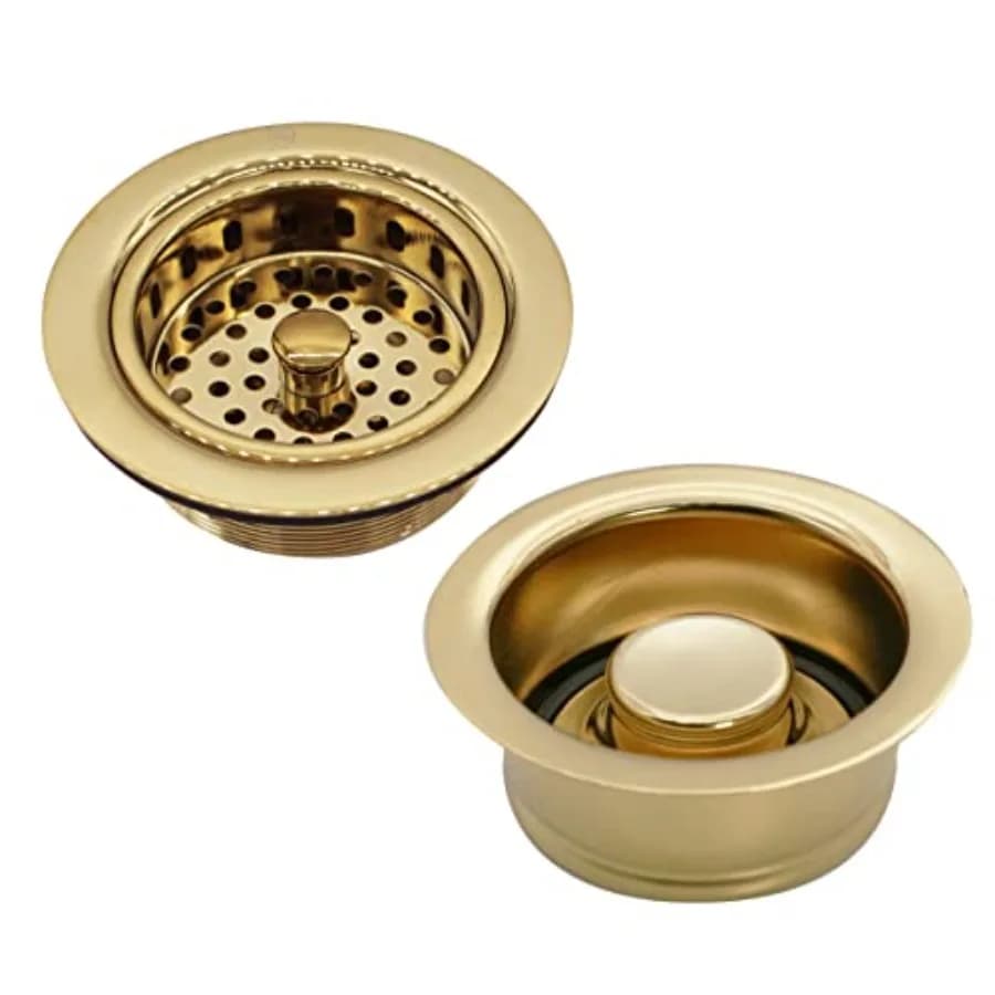A2165-01 Set di scarico con cestello collettore grande da cucina stile a palo da 4-1/4" OD, flangia per smaltimento rifiuti e tappo