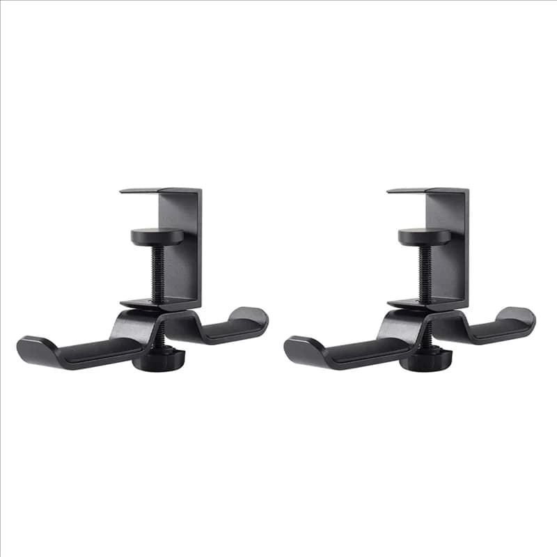 ABGI-2X Supporto per cuffie doppio sotto la scrivania, Gancio per cuffie da scrivania universale per giochi per PC, rotazione a 360 gradi, supporto per auricolari