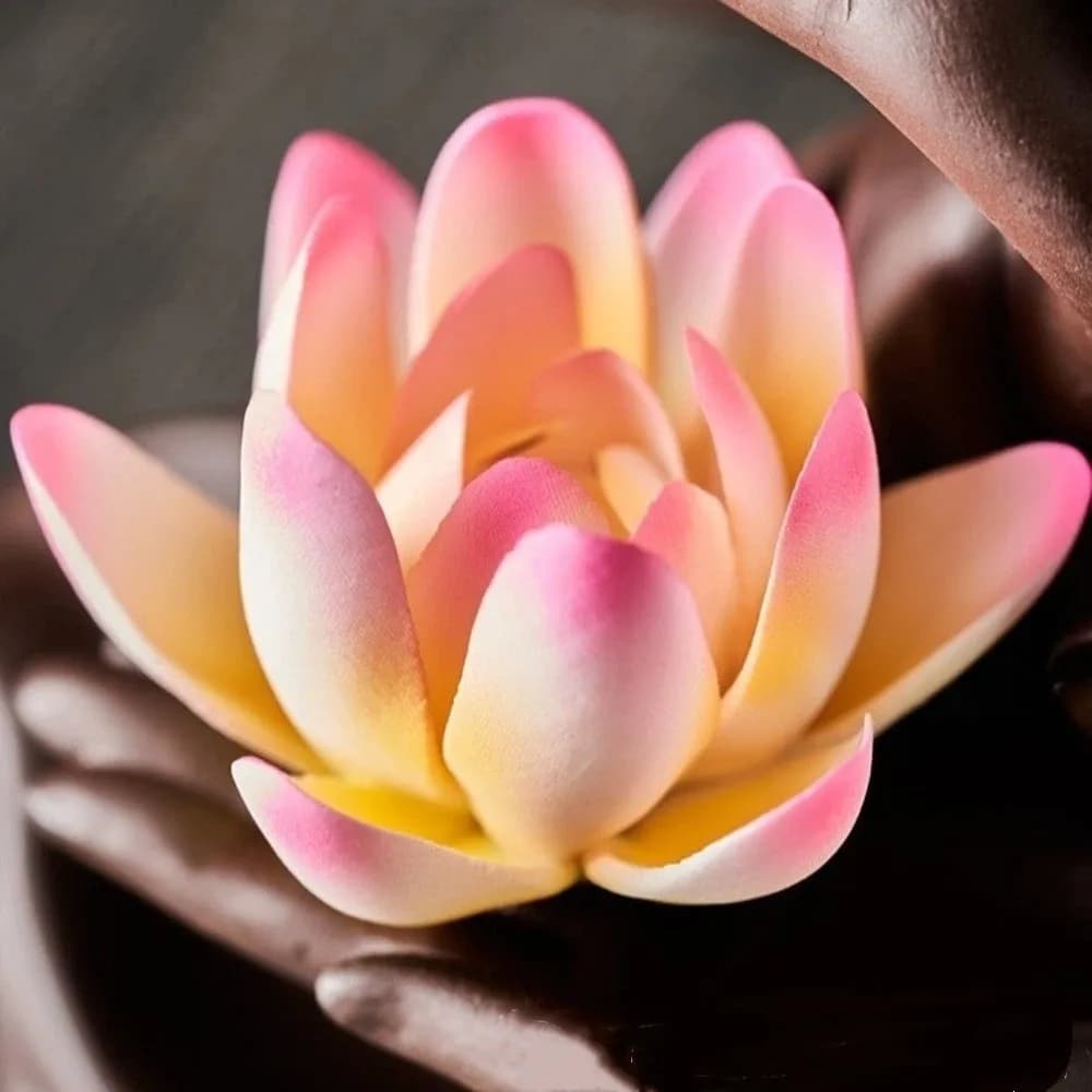 Ceramic Backflow Incense Burner Hand Shape Zen Incense Burner Fountain Lotus Flower Ash Catcher Incense Stick Holder Room