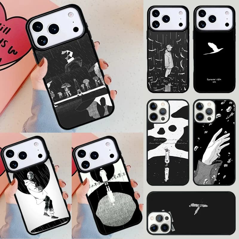 Custodia per telefono RM Mono Forever Rain per Apple iPhone 17 Air 16E 15 14 Plus 13 12 11 Pro Max Mini Funda Cover