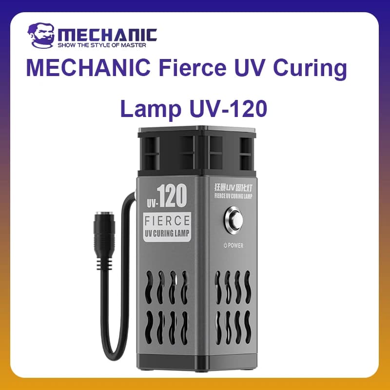 MECHANIC OFFICIAL Fierce UV Curing Lamp UV-120 Cooling Curing Fan 1S Cooling For Motherboard Fast Heat Dissipation UV Soldering