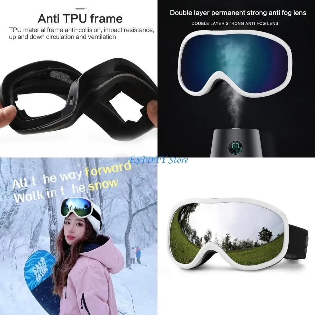 G6DE Occhiali da sci Protezione UV Occhiali da snowboard Antiappannamento Doppi strati Occhiali da sci Sport all aperta da