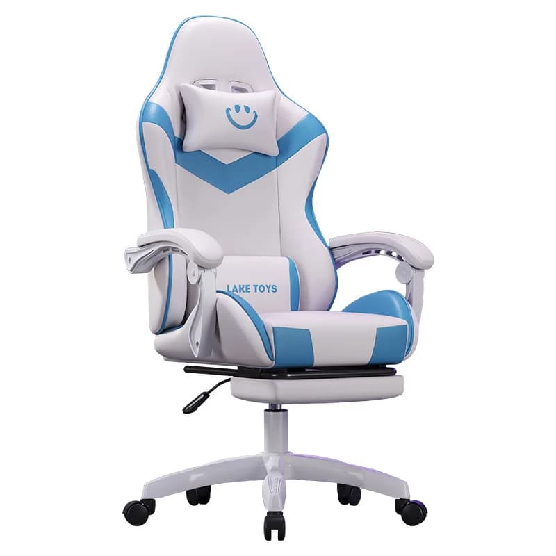 Sedia da Gaming Ergonomica per Ufficio, Sedia Girevole in Pelle con Schienale Alto Regolabile, Supporto Lombare e Poggiatesta