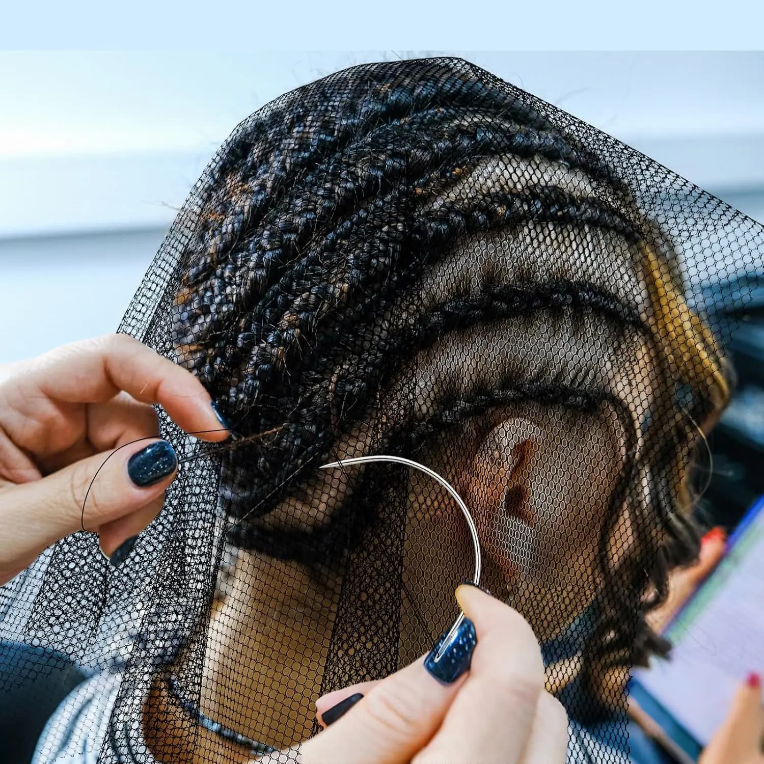 Stretchable Black Weaving Cap Elastic Hair Snood Wig Hairnet Swiss Lace Net Basement Frontal Closure Foundation Weaving
