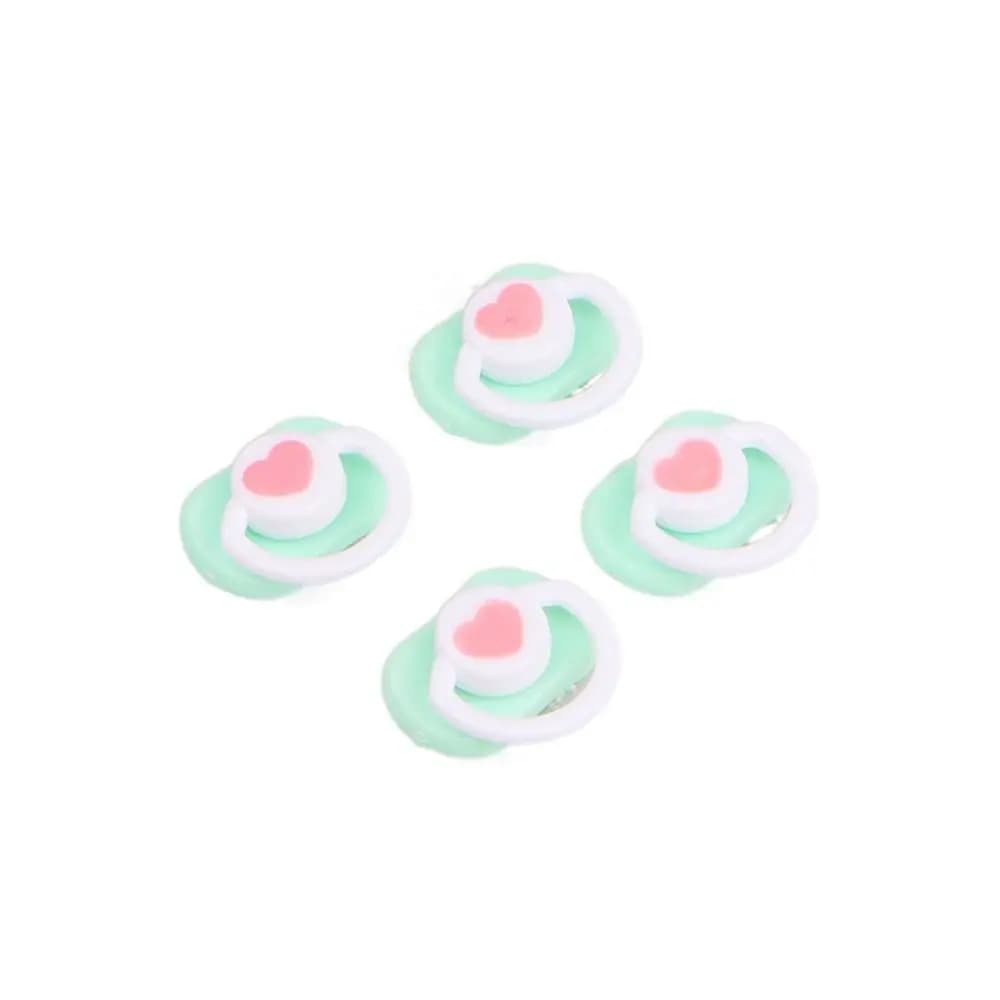 Set di 4 Ciucci in Miniatura per Bambole, Accessori in Plastica Rosa/Blu per OB11