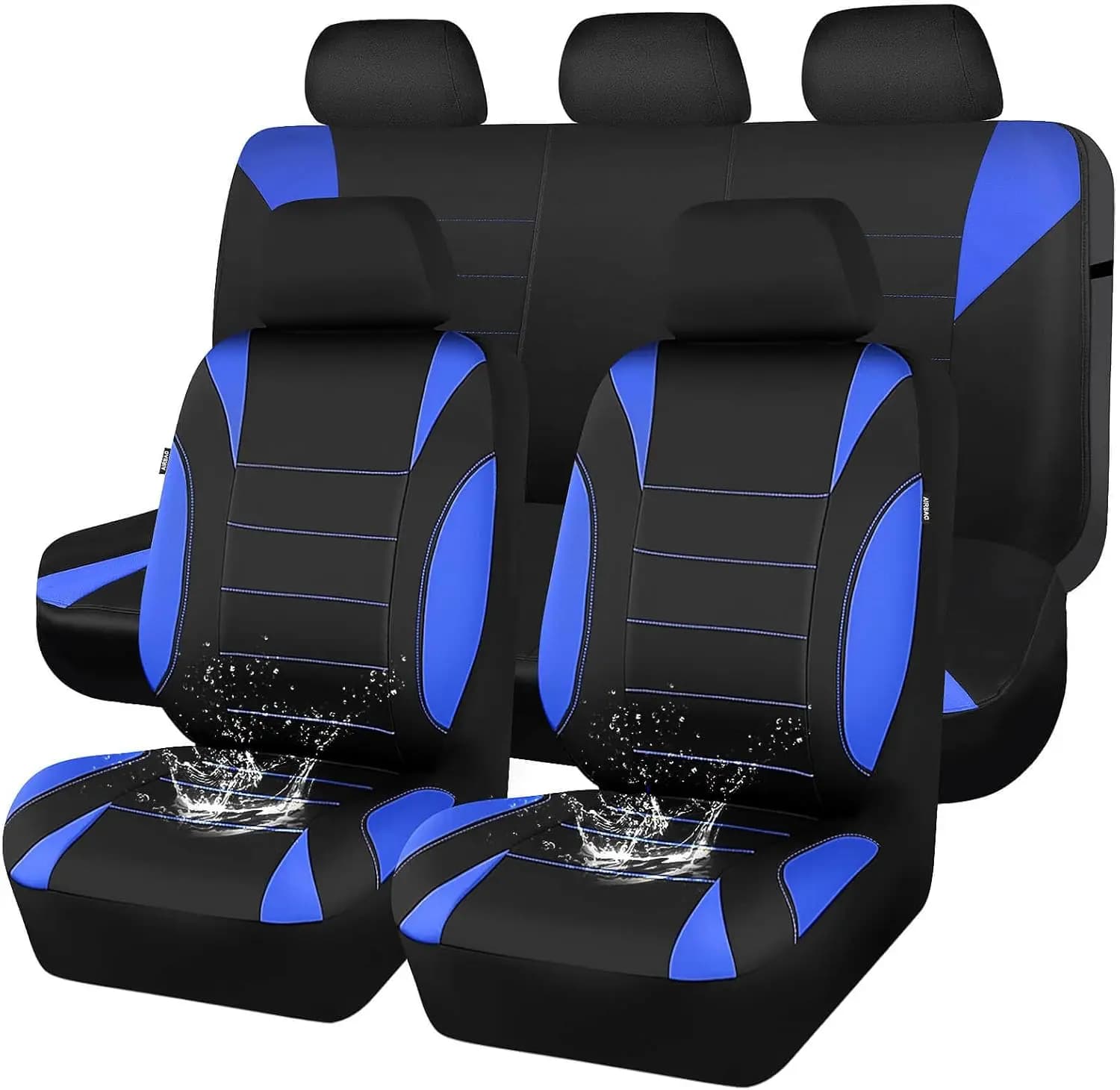 Coprisedili Auto in Neoprene Impermeabili, Set Completo Universale per Auto SUV Camion, Antiscivolo e Compatibili con Airbag