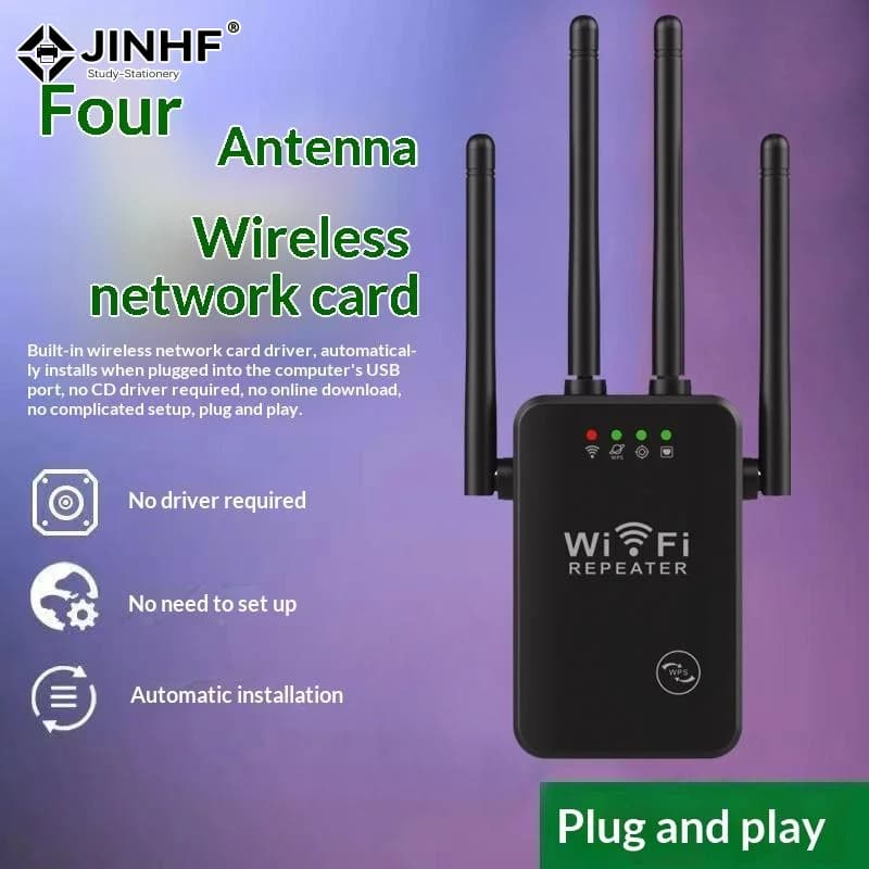 Ripetitore WiFi 300Mbps a Lungo Raggio, Amplificatore di Segnale con Antenna