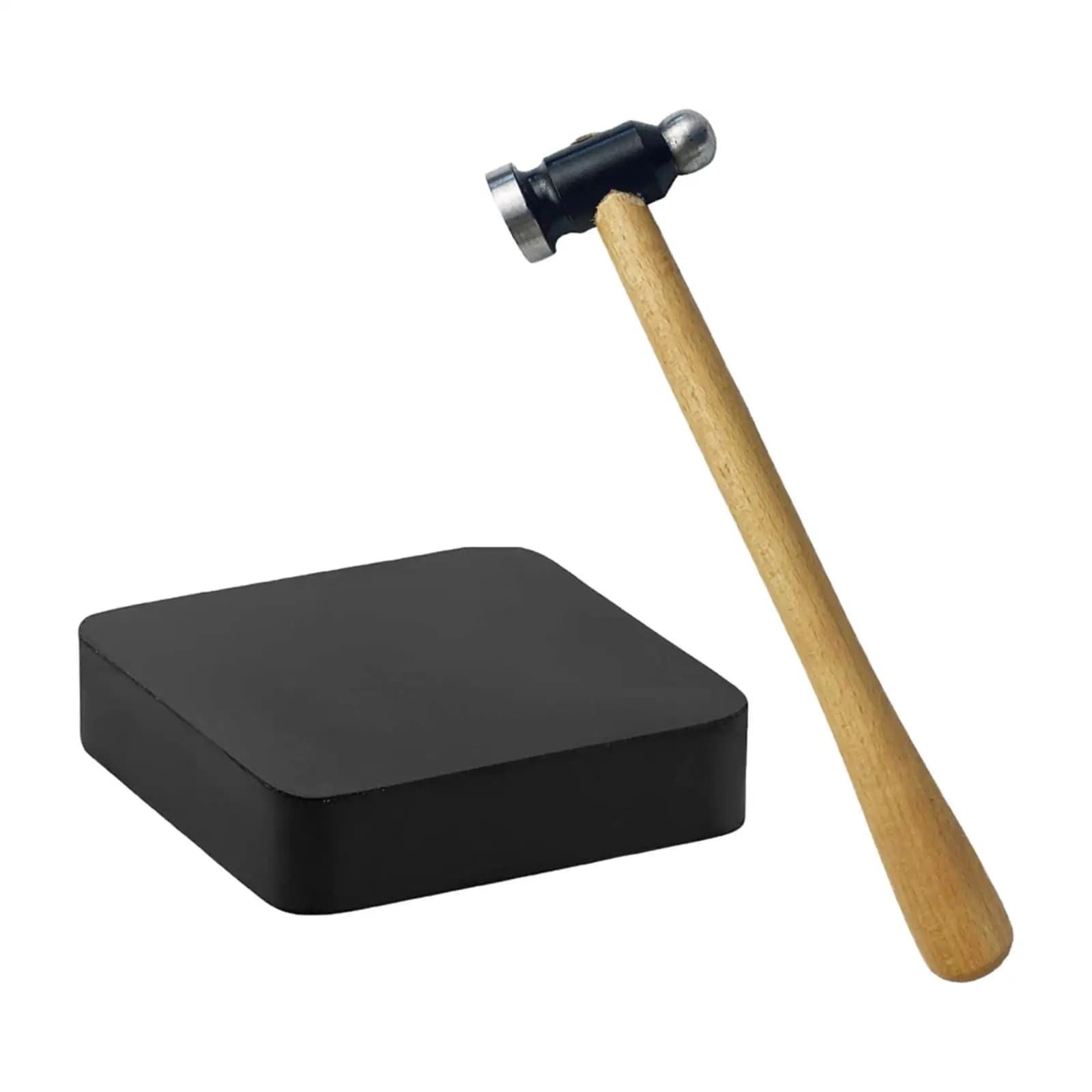 Piccolo martello con strumento per gioiellieri da banco in gomma quadrata antiscivolo per la formazione di Dapping Kit di strumenti di riparazione di gioielli modellanti