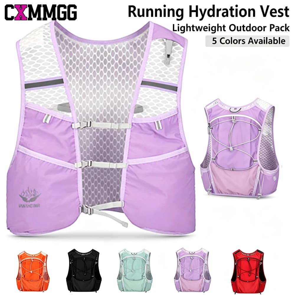 1PC Lightweight Hydration Running Vest for Men Women,Adjustable Breathable Reflective Large Capacity Water Backpack for Cycling
