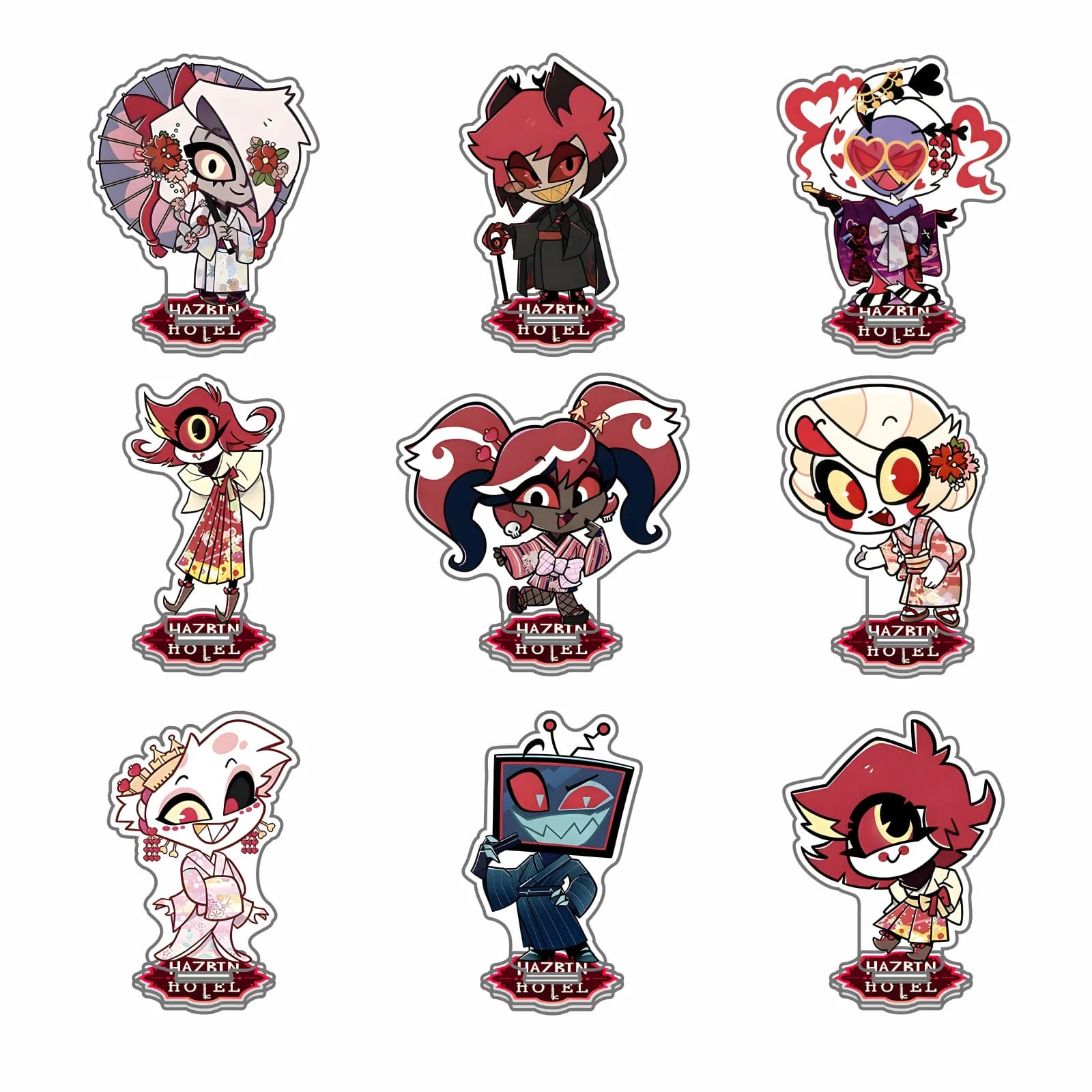 Statuetta Anime Hazbin Hotel 2, Supporto in Acrilico Charlotte/Alastor, Decorazioni da Tavolo, Accessori, Regali, Prodotti Raffinati