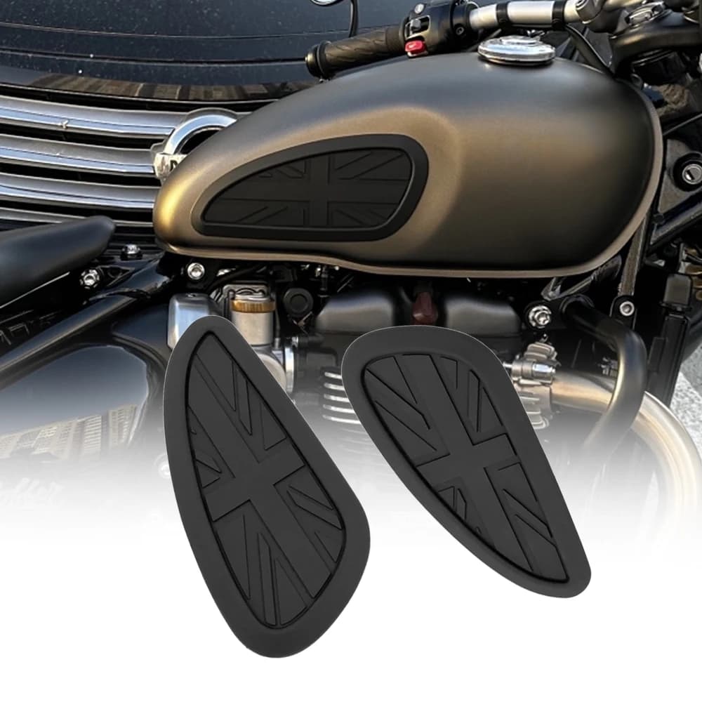 Cuscinetti per serbatoio antiscivolo universali per moto Carburante Gas Ginocchio Grip Cuscinetti di trazione Adesivo di protezione Decalcomania laterale per Triumph T100