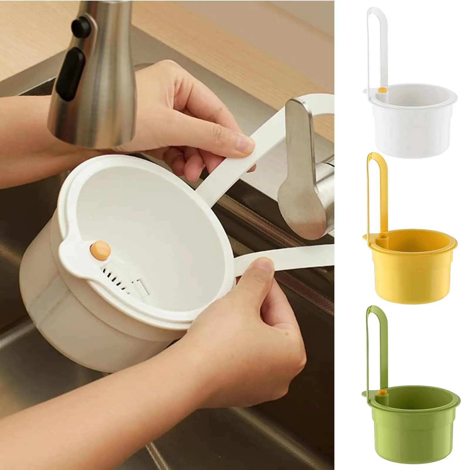 Filtro per rifiuti alimentari per lavello Cestello staccabile per rifiuti alimentari Pressa per pulire il filtro del lavello per la casa, l'appartamento, l'hotel, la fattoria