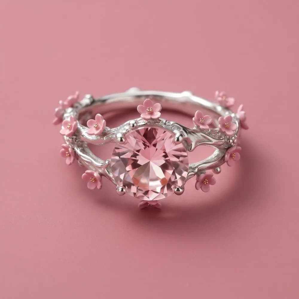 Gifts for Women Elegant Flower Crystal Ring Delicate Light Luxury Rhinestone Ring Alloy Hollow Out Finger Jewelry Girls