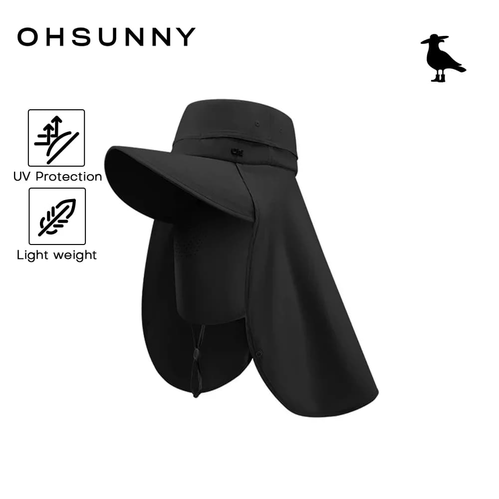 Cappelli da pescatore OHSUNNY con protezione solare e maschera a scialle, cappello a secchiello unisex con protezione completa per la testa per pesca ed escursionismo