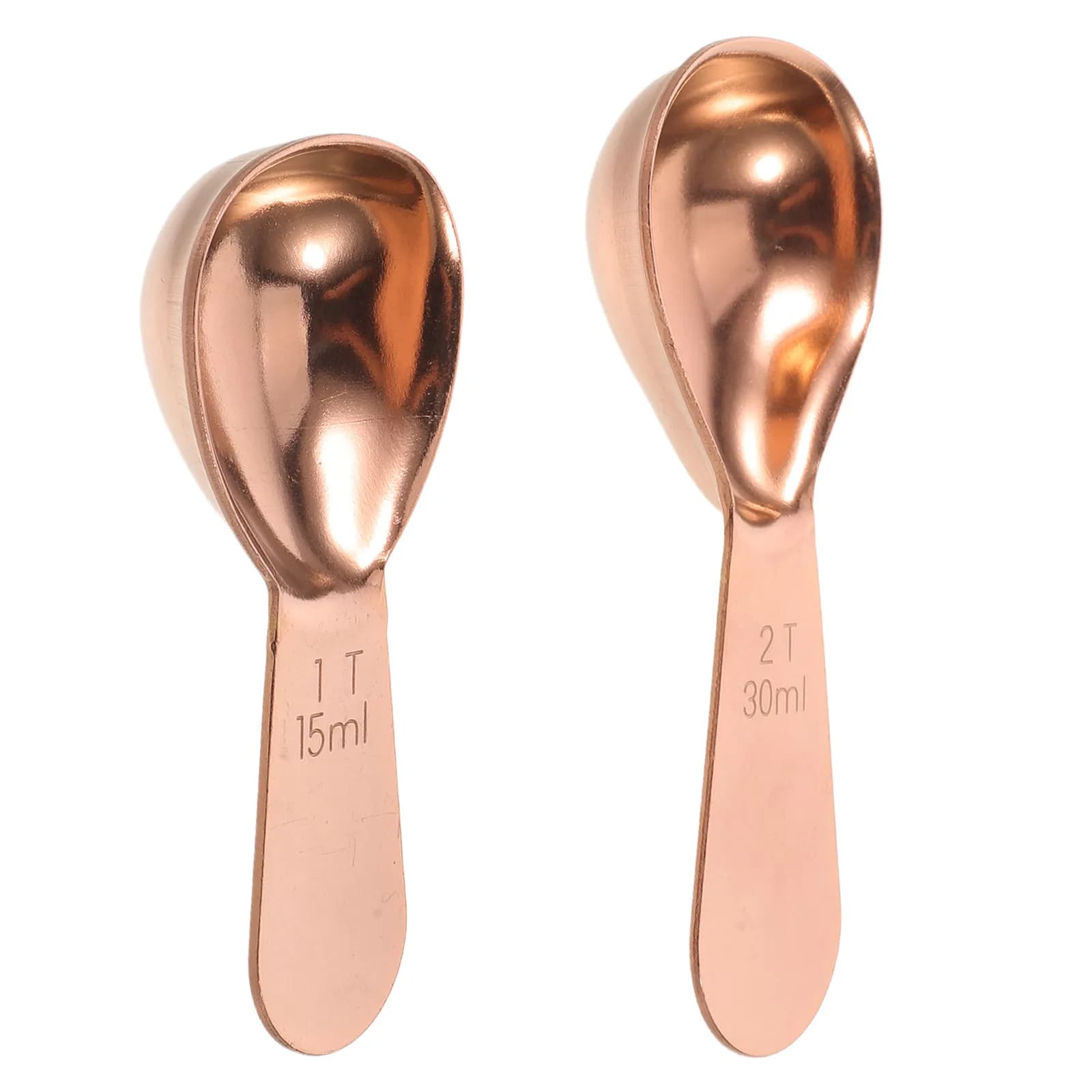 2Pcs Stainless Steel Coffee Scoop 15Ml 30Ml Short Handle Ergonomic Measuring Spoon for Beans Ground Coffee Protein Powder