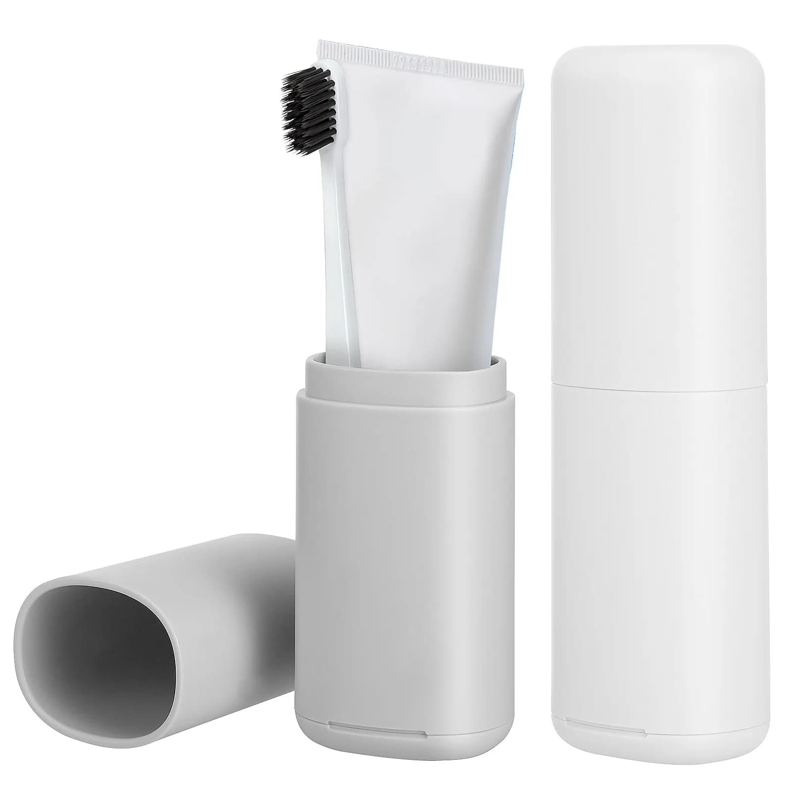2 Pezzi Custodia Porta Spazzolino da Viaggio Portatile Leggera, Contenitore Sicuro per Dentifricio, Accessori da Viaggio
