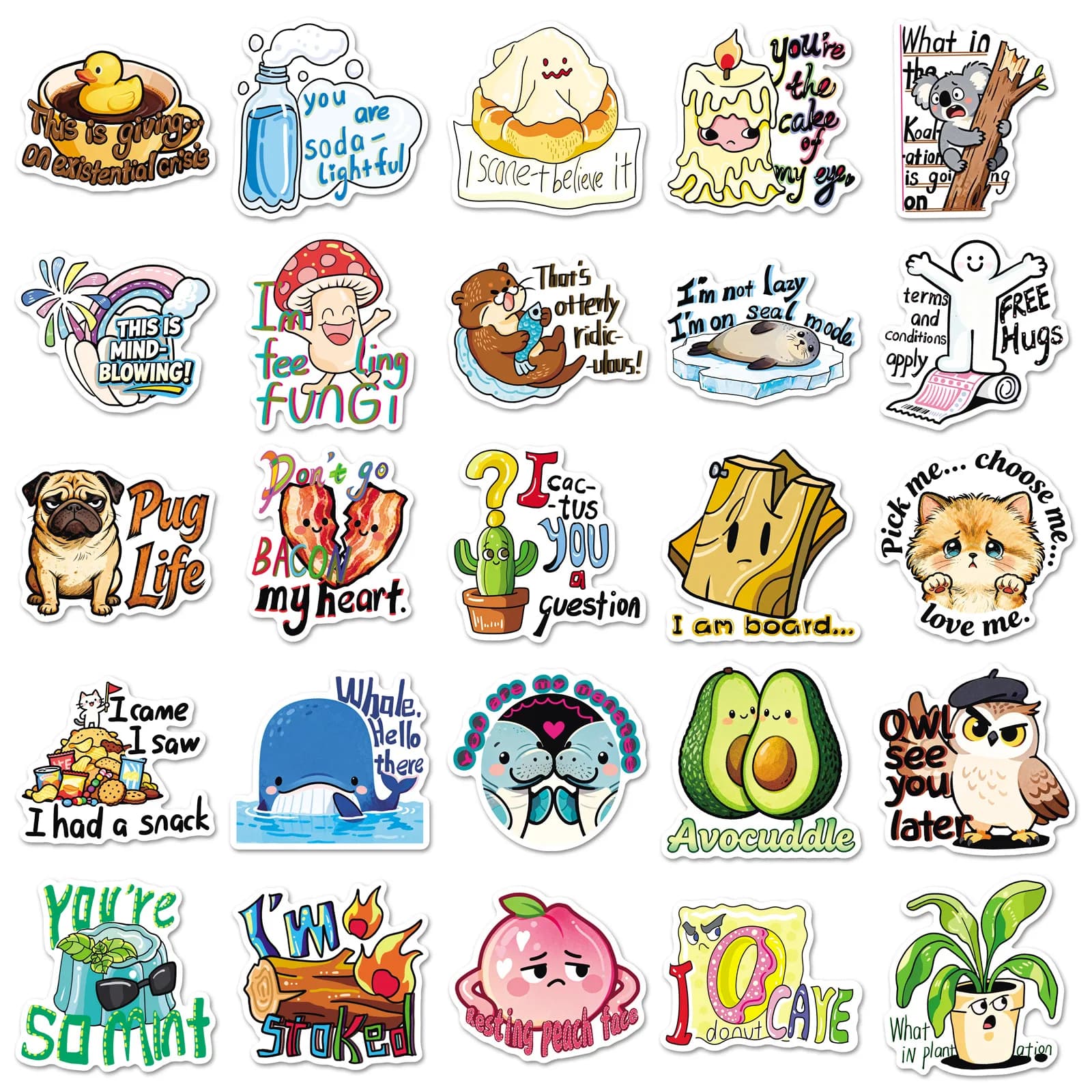 10/50 Pezzi Adesivi Divertenti con Giurismi in Inglese, Adesivi Cartoon con Slogan Personalizzati per Telefono, Computer, Notebook, Cancelleria, Fai da Te, Giocattoli, Segreti