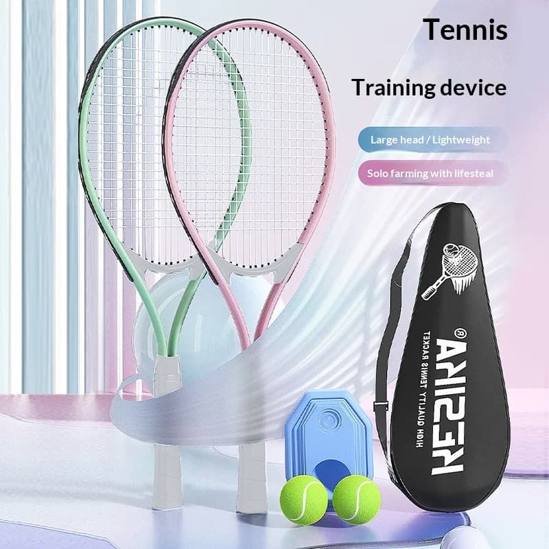 Kit di Allenamento per Racchetta da Tennis Elegante con Corda Elastica e Base di Ritorno Palla per Pratica Individuale, Ideale per Studenti Universitari e Uso Domestico