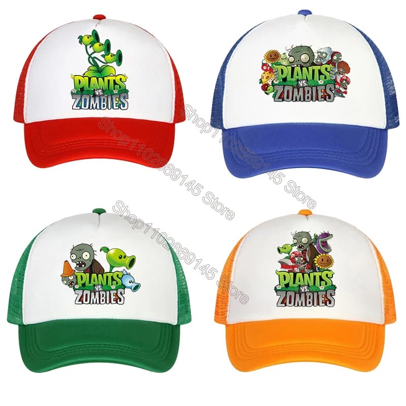Cappellini da baseball per bambini Plants vs. Zombies, cappello con stampa di personaggi dei cartoni animati, cappello sportivo casual da sole per ragazzi, regali di compleanno per bambini