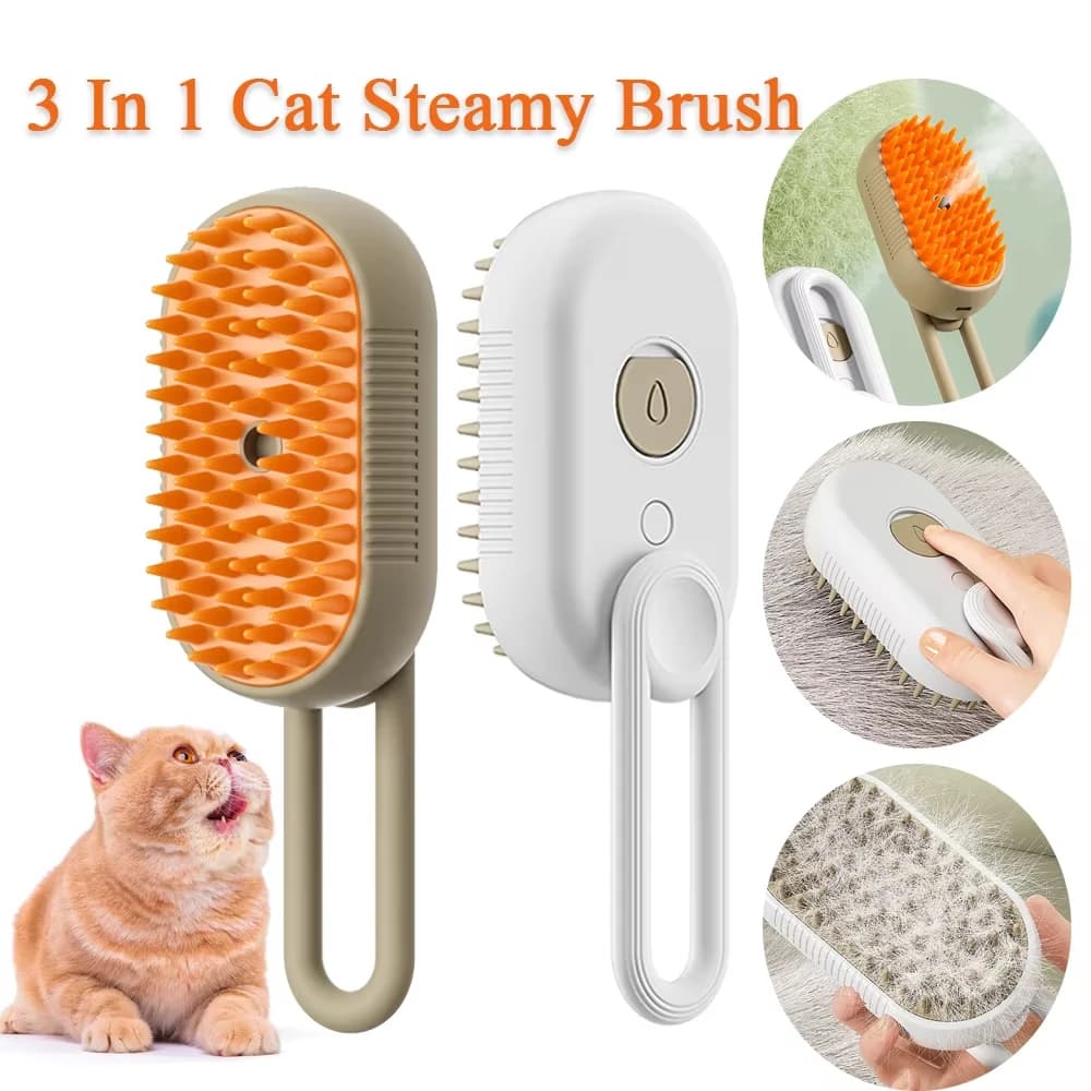 Pettine 3 in 1 per Gatti e Cani, Spazzola Massaggiante per il Bagno, Accessori per la Pulizia dei Cuccioli