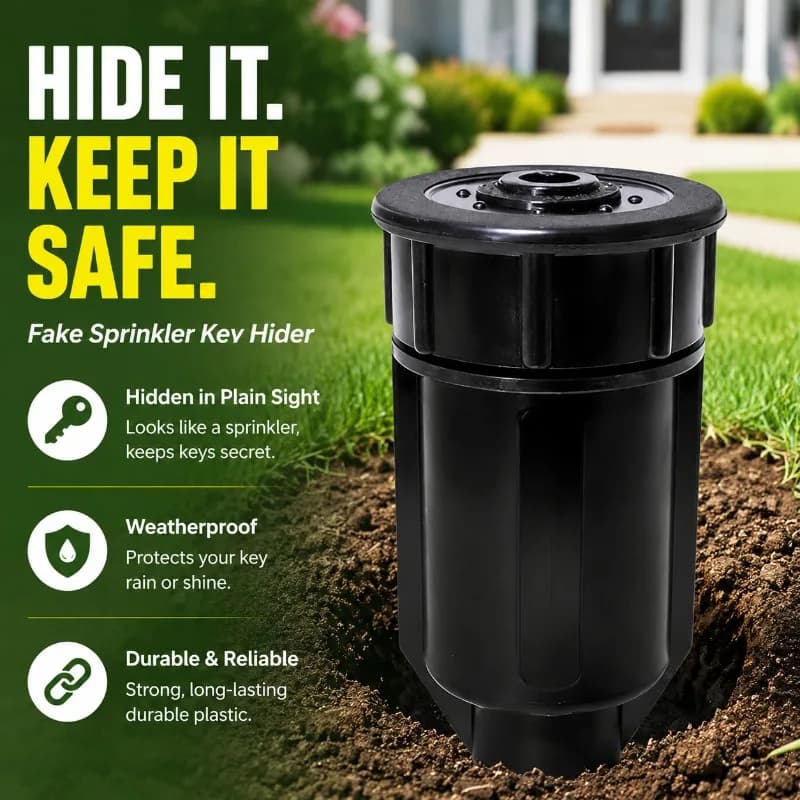 Sprinkler Head Hideaway Key Storage Container Fake Water Sprinkler Disguise Secret Cash Conceal House Keys Valuables Portable