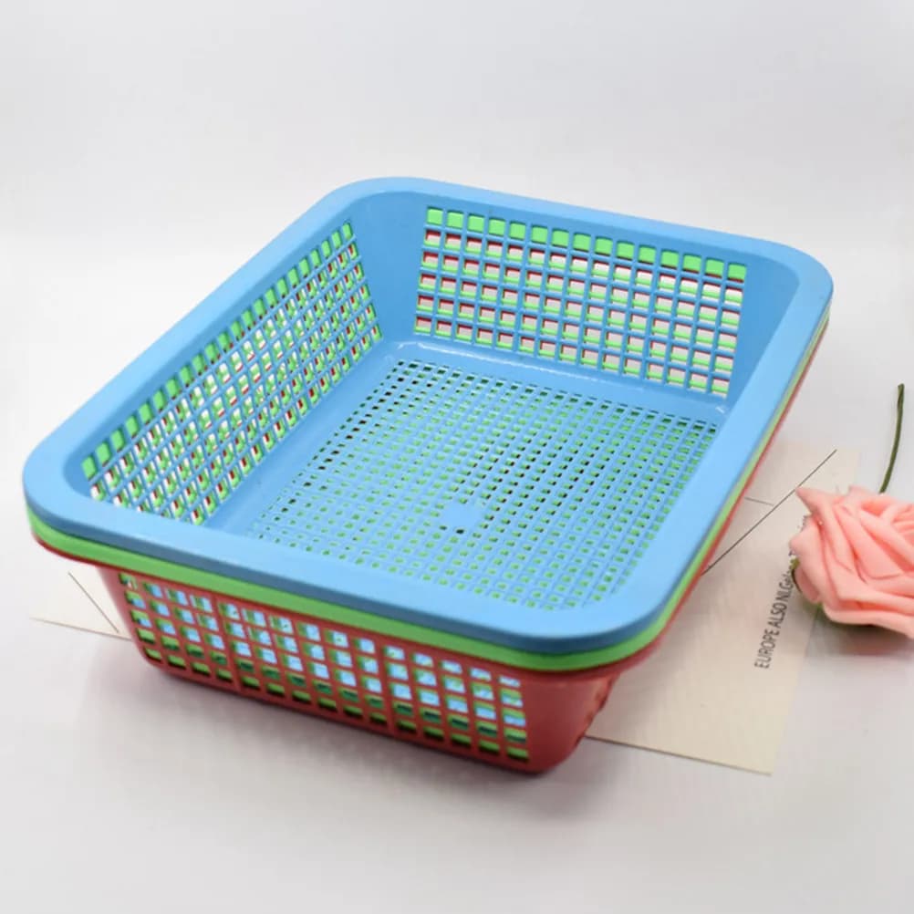 12Pcs Multipurpose Plastic Basket Food Basket Storage Container for Breakfast Desserts Nuts Bread Snacks Kitchen Organizer Room