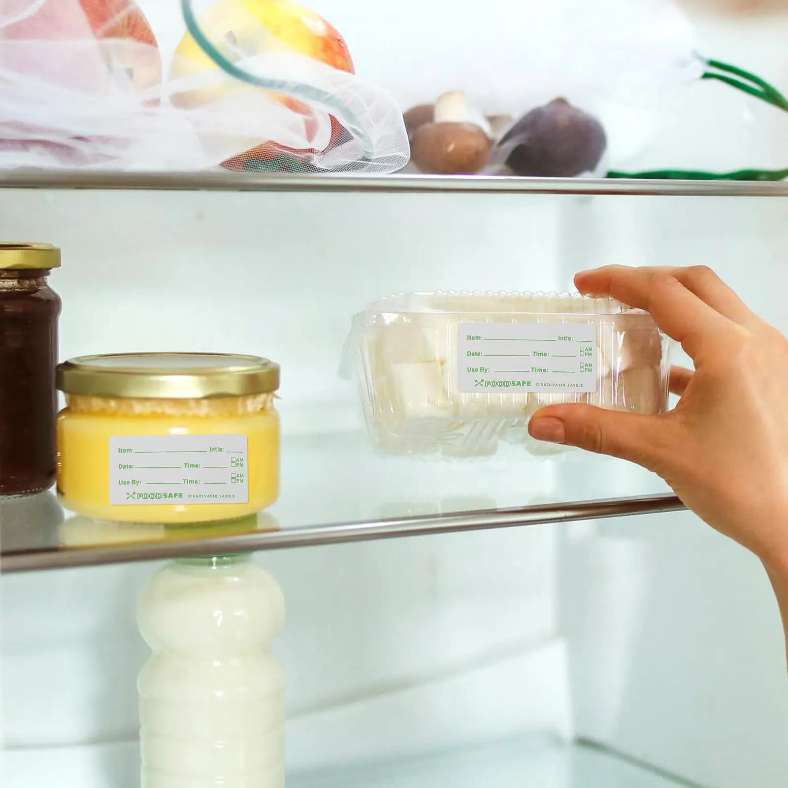 Etichette per alimenti da frigorifero, etichette adesive rimovibili per contenitori, cucina, dispensa, congelatore, barattoli, buffet