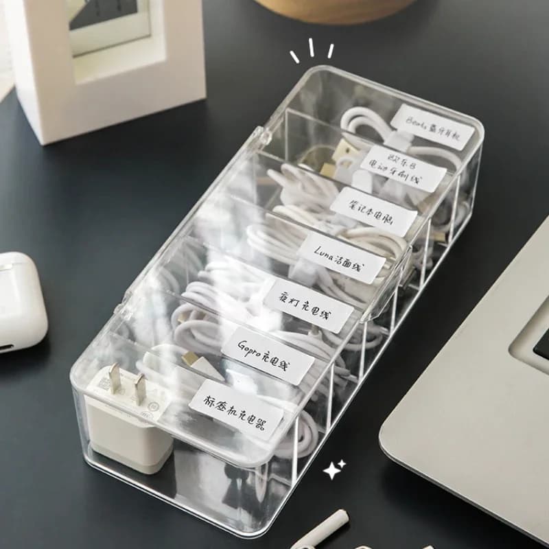 Organizzatore di cavi Cancelleria Contenitore di plastica per caricabatterie Custodia per cavi da scrivania Accessori per telefoni cellulari Cassetta degli attrezzi Forniture per la casa
