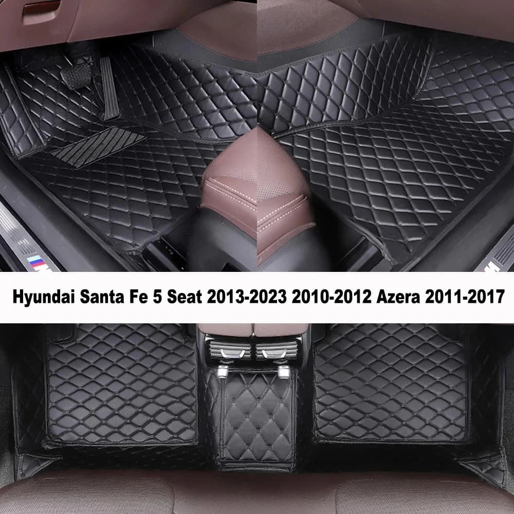 Tappetini per auto personalizzati a copertura totale da 3 pezzi per Hyundai Santa Fe 5 posti 2013-2023 2010-2012 Azera 2011-2017 Accessori auto
