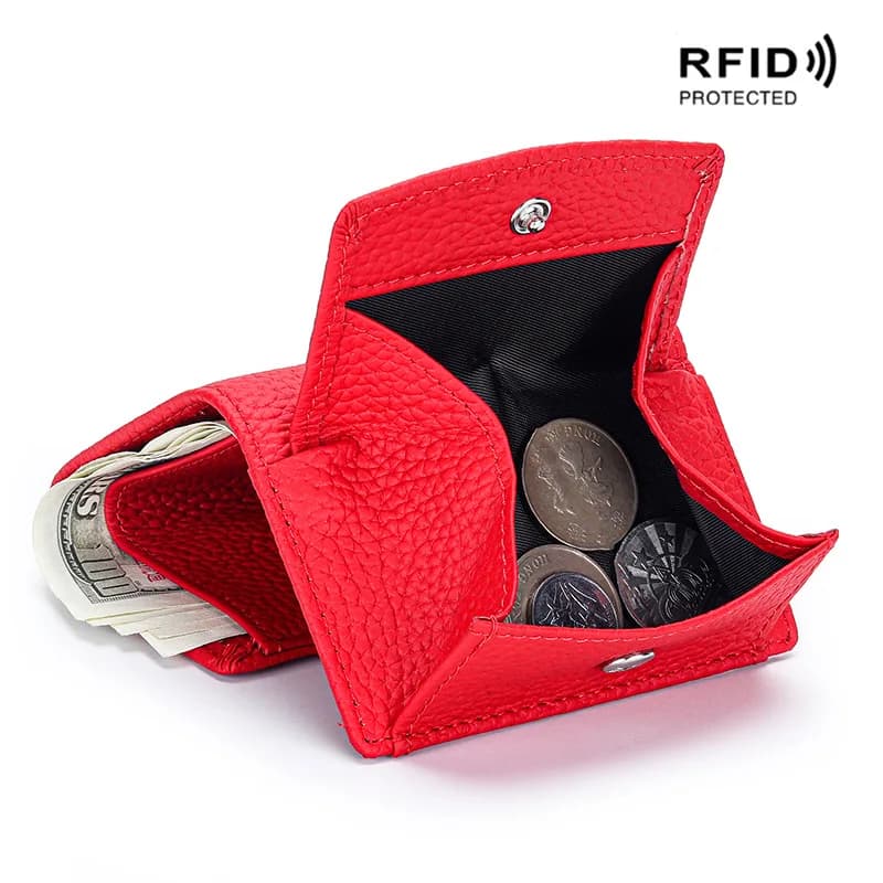 2025 Portafoglio da donna in vera pelle stile giapponese di vendita caldo Portamonete con blocco RFID per mini borsa da donna in pelle bovina