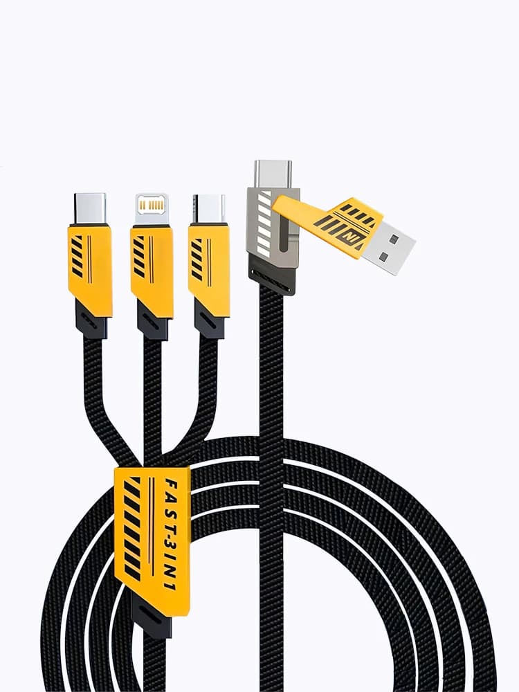 Cavo di ricarica rapido 3 in 2 da 100 W Cavo dati per telefono cellulare Micro USB TypeC per iPhone Huawei Xiaomi Redmi Samsung Cavo di ricarica